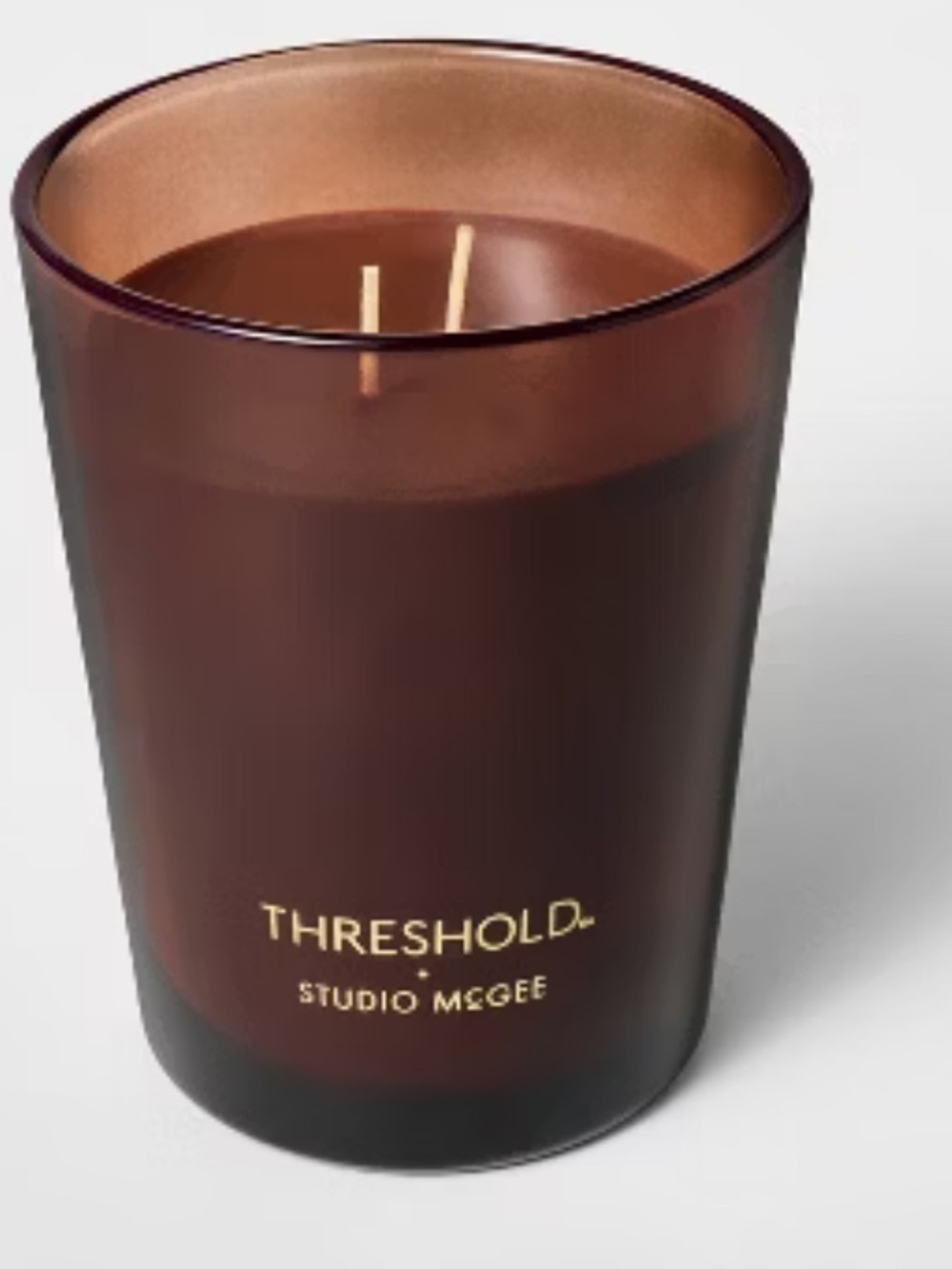 Studio McGee Black Pepper & Mahogany Glass Candle with Gold Logo